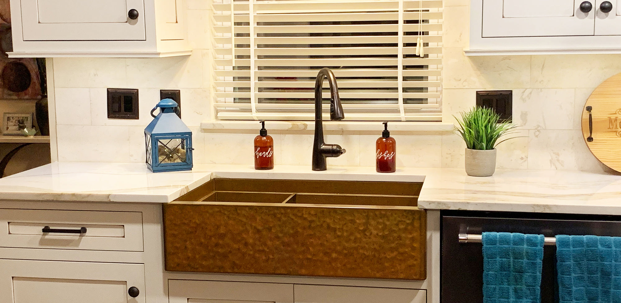 Hammered Copper Farmhouse Sink - USA Made from 14 gauge pure copper - American Made product