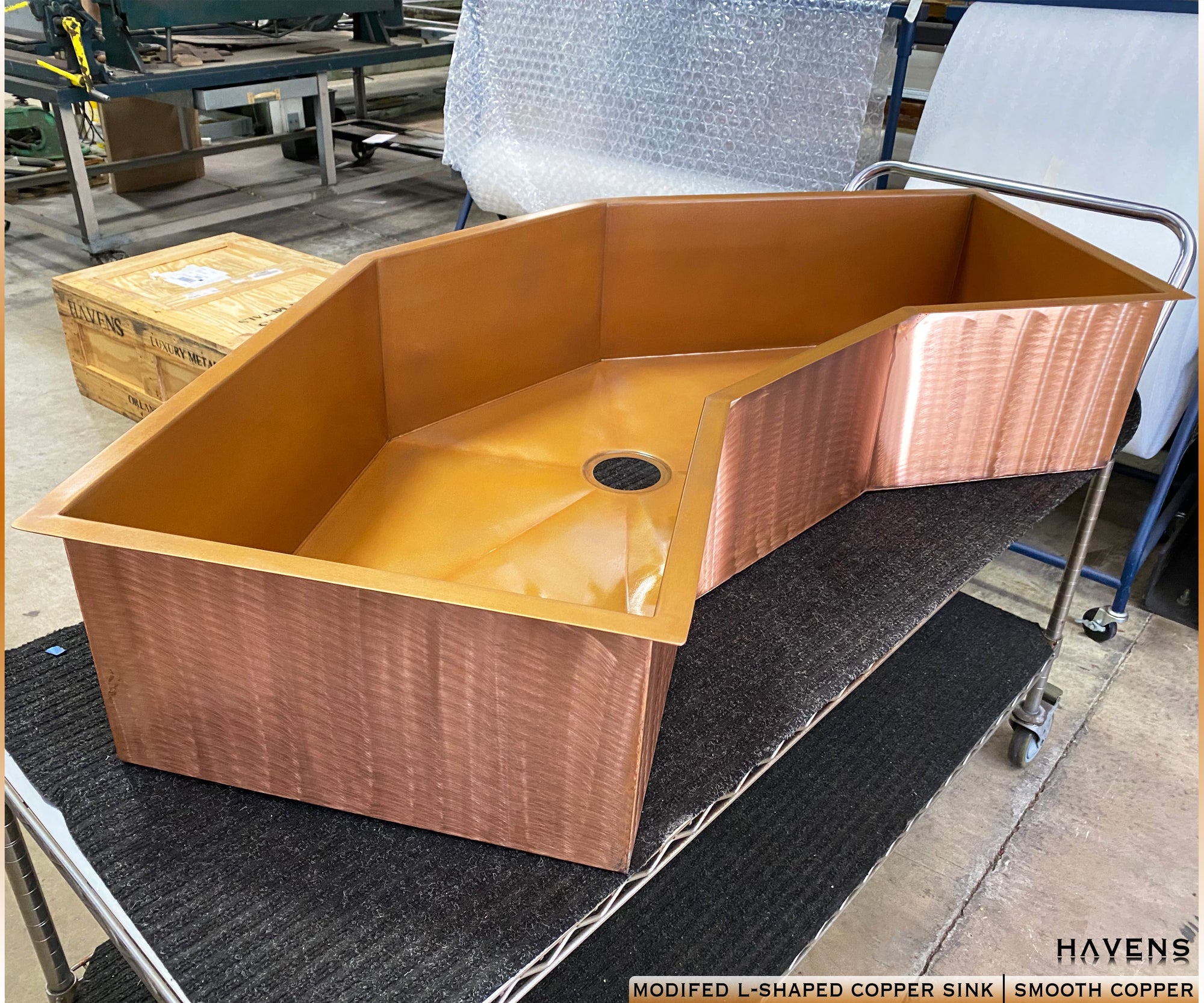Custom Corner Sink - Copper