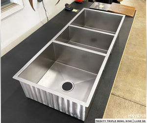 Custom Triple Bowl Sink - Stainless