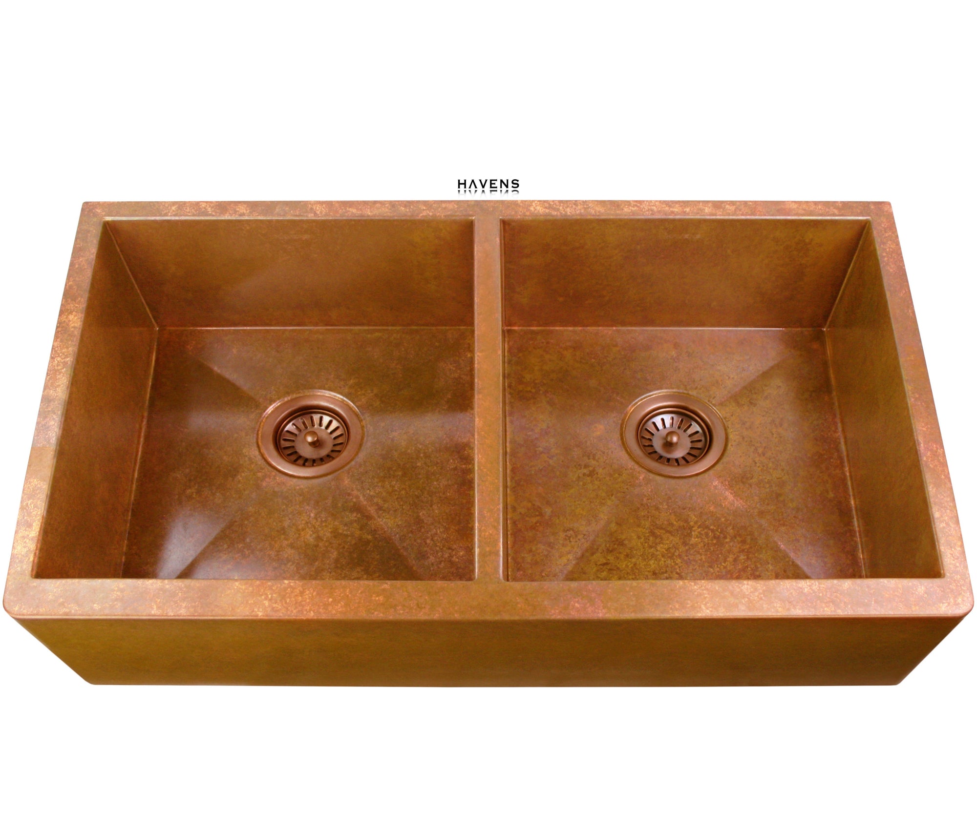 Caliber Double Bowl Farmhouse Sink - Copper