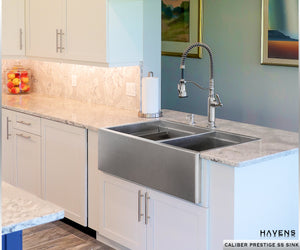 Caliber Double Bowl Farmhouse Sink - Stainless