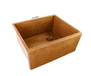 Hammered copper utility sink