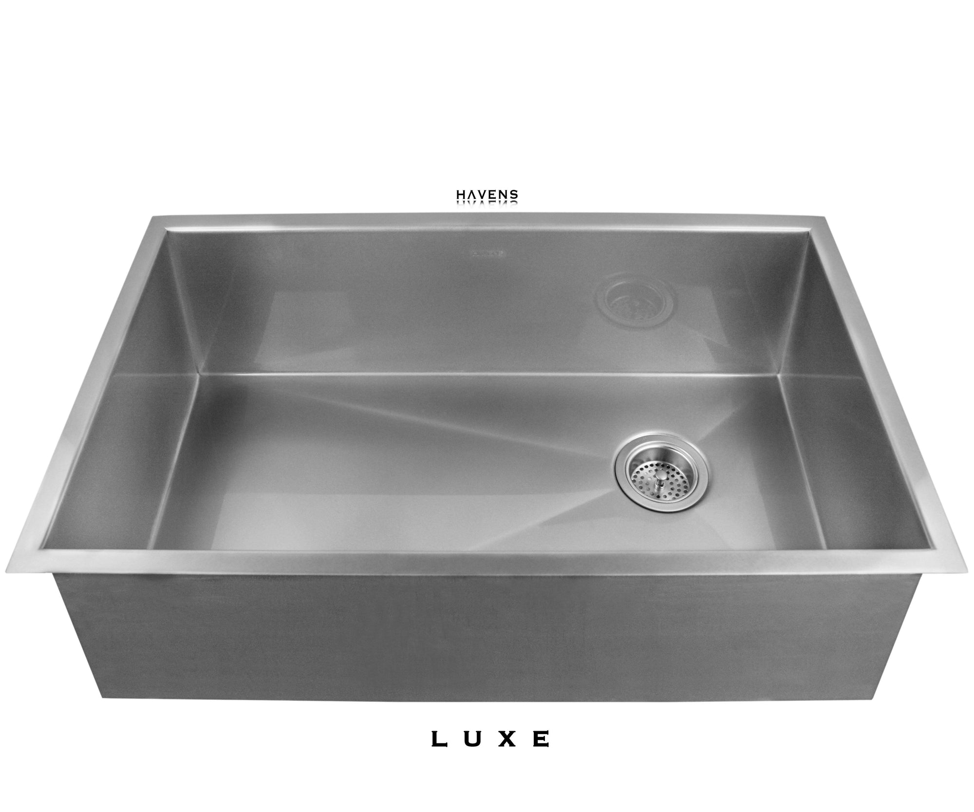 Stainless under mount 16 gauge kitchen sink made by Havens in the USA.