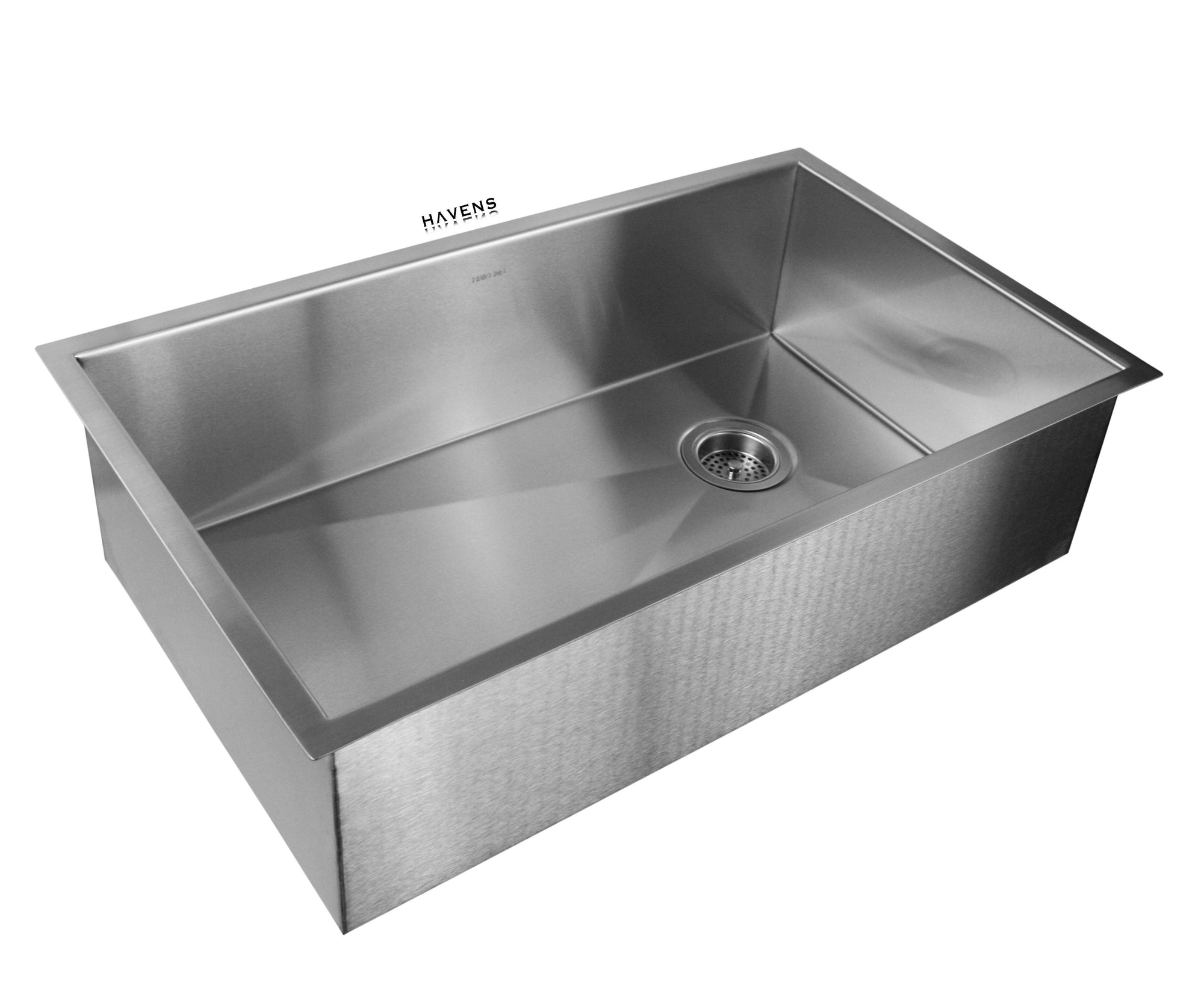 Undermount stainless steel kitchen sink with the signature brushed finish by Havens.