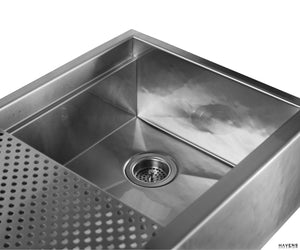 Legacy - Legacy Brushed Hammered Stainless Steel Farmhouse Sink - Undermount