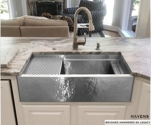 Legacy - Legacy Farmhouse Sink - Brushed Hammered Stainless