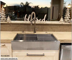 Farm house stainless steel apron front brushed sink