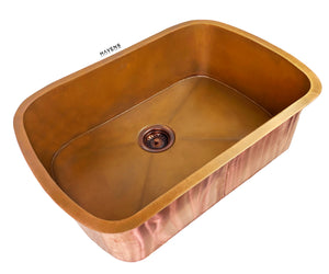 Custom Radius Corner Sink - Copper