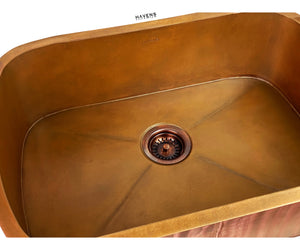 Custom Radius Corner Sink - Copper