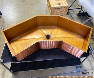 Custom Corner Sink - Copper