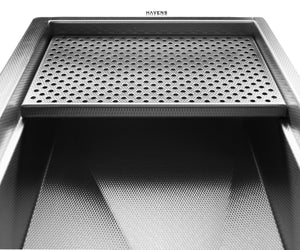 stainless steel sink with grid drain