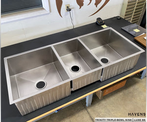 Custom Triple Bowl Sink - Stainless