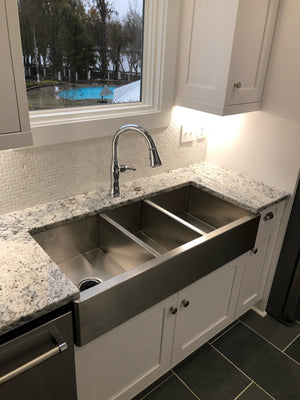 Triple Bowl Farmhouse Sink - Stainless