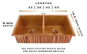 Custom Double Bowl Sink - Copper