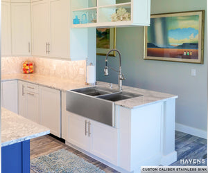 Caliber Double Bowl Farmhouse Sink - Stainless