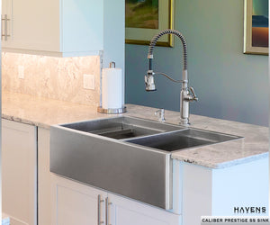 Caliber Double Bowl Farmhouse Sink - Stainless