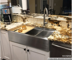 Custom Double Bowl Farmhouse Sink - Stainless