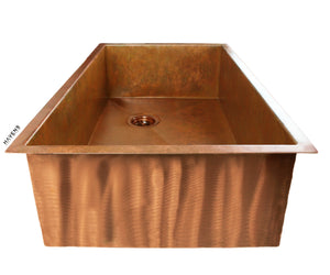 Heritage Copper Sink side view 14 gauge copper