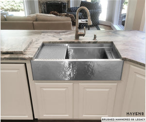 Legacy - Legacy Farmhouse Sink - Brushed Hammered Stainless