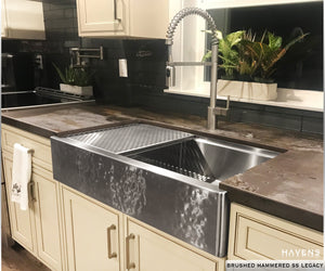 Legacy - Legacy Farmhouse Sink - Brushed Hammered Stainless