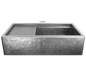 Legacy - Legacy Matte Hammered Stainless Steel Farmhouse Sink - Undermount