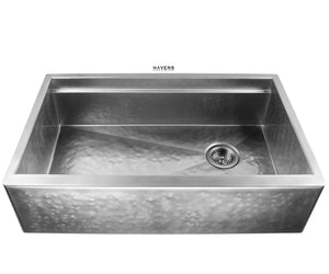 Legacy - Legacy Matte Hammered Stainless Steel Farmhouse Sink - Undermount