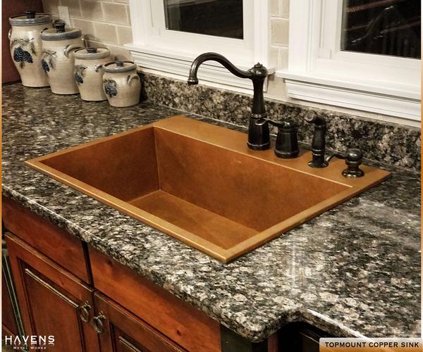 Custom Heritage Topmount Sink - Copper