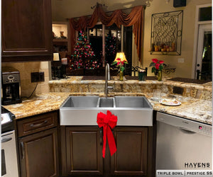 Custom Triple Bowl Farmhouse Sink - Stainless