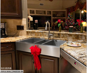 Custom Triple Bowl Farmhouse Sink - Stainless