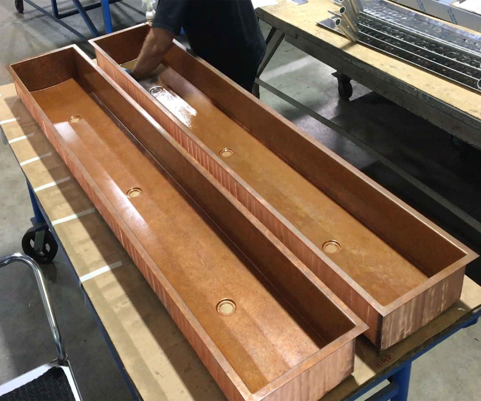 Custom Trough Sink - Copper